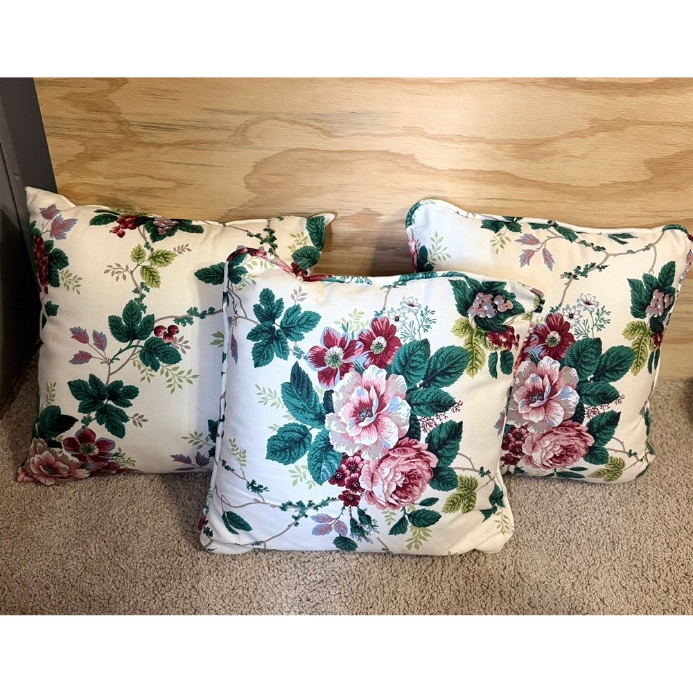 Waverly Pleasant Valley Floral Throw Pillows Set 3 Cottagecore Grandmillennial